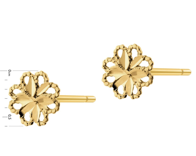 Złote kolczyki - kwiaty