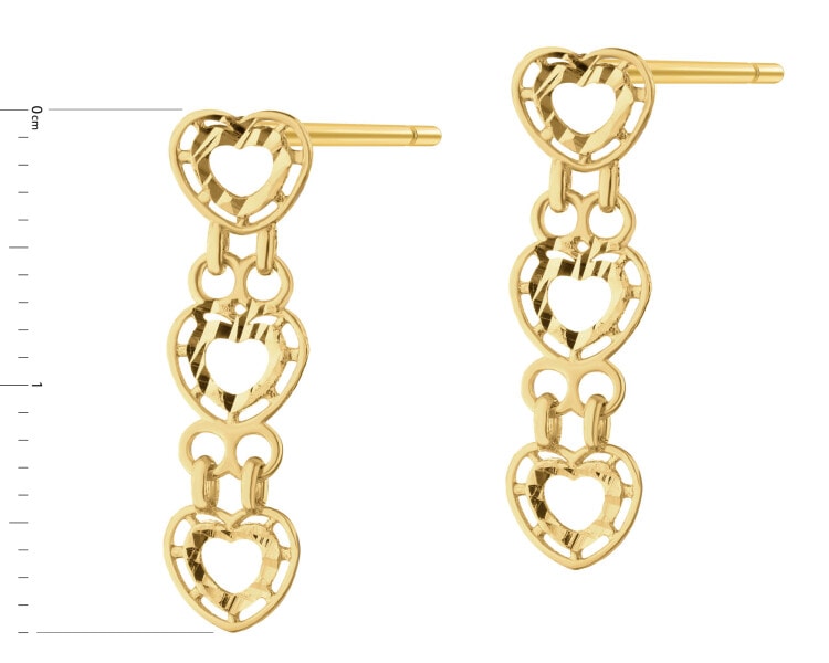Złote kolczyki - serca