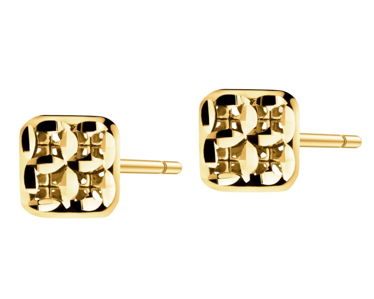 Złote kolczyki - kwadraty