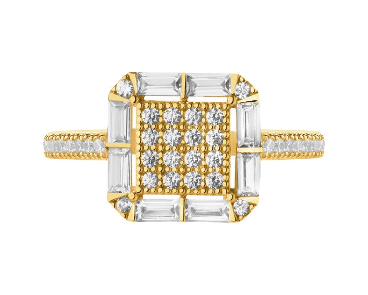 Złoty pierścionek z cyrkoniami