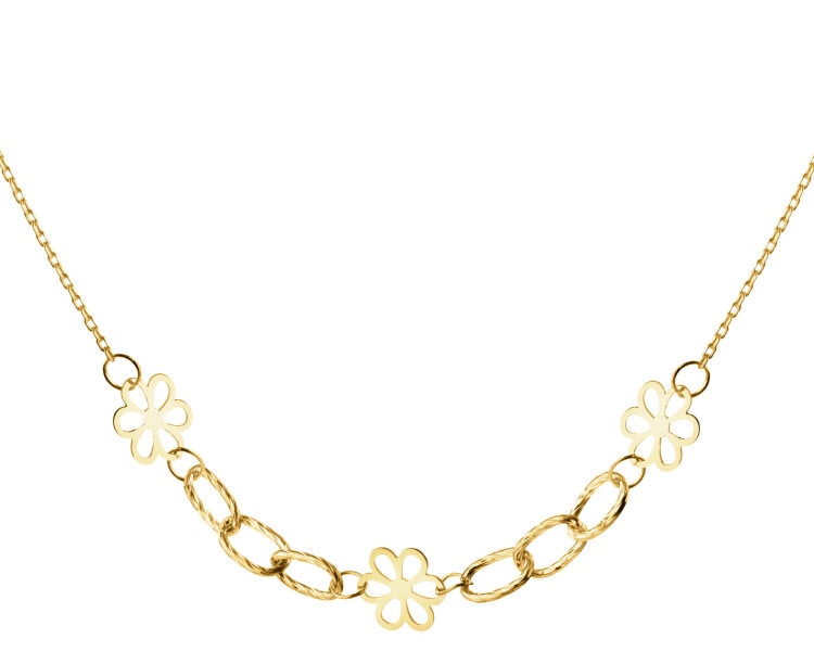 Złoty naszyjnik - kwiaty