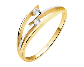 Zlatý prsten se zirkony