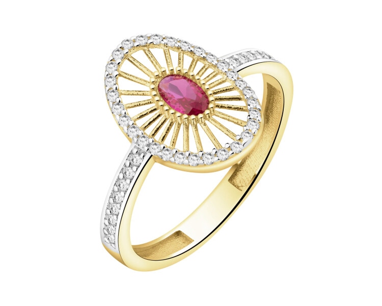 Złoty pierścionek z cyrkoniami