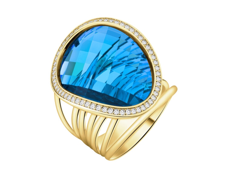 Zlatý prsten se zirkony