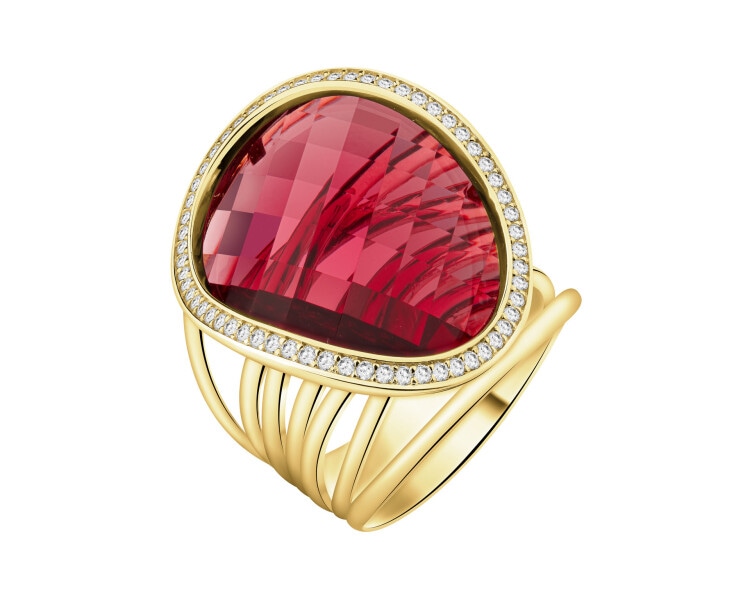 Złoty pierścionek z cyrkoniami