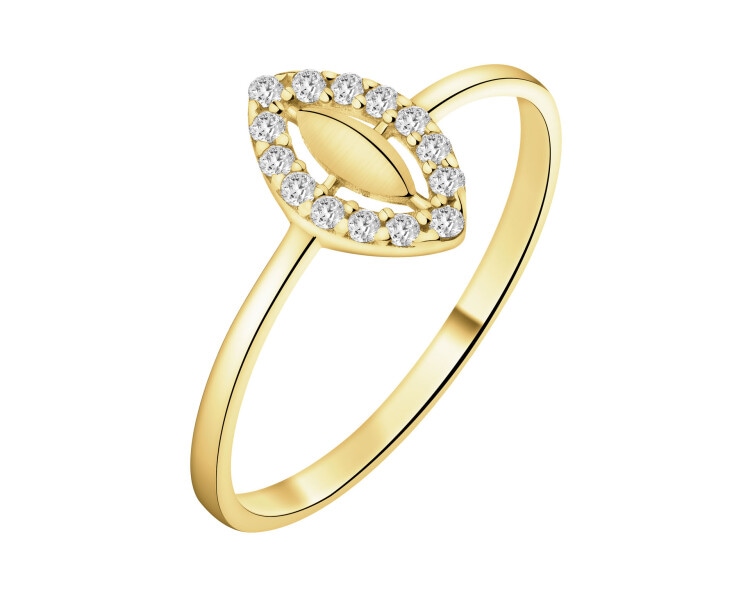 Złoty pierścionek z cyrkoniami