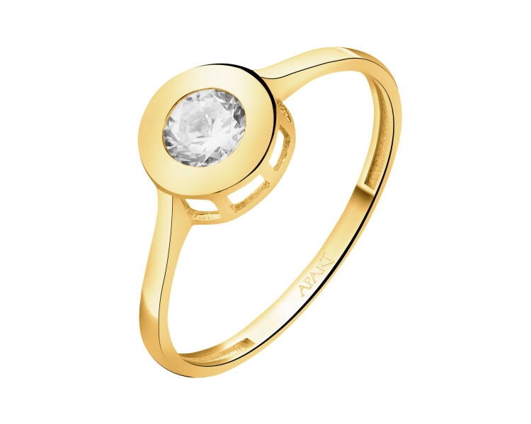 Złoty pierścionek z cyrkonią