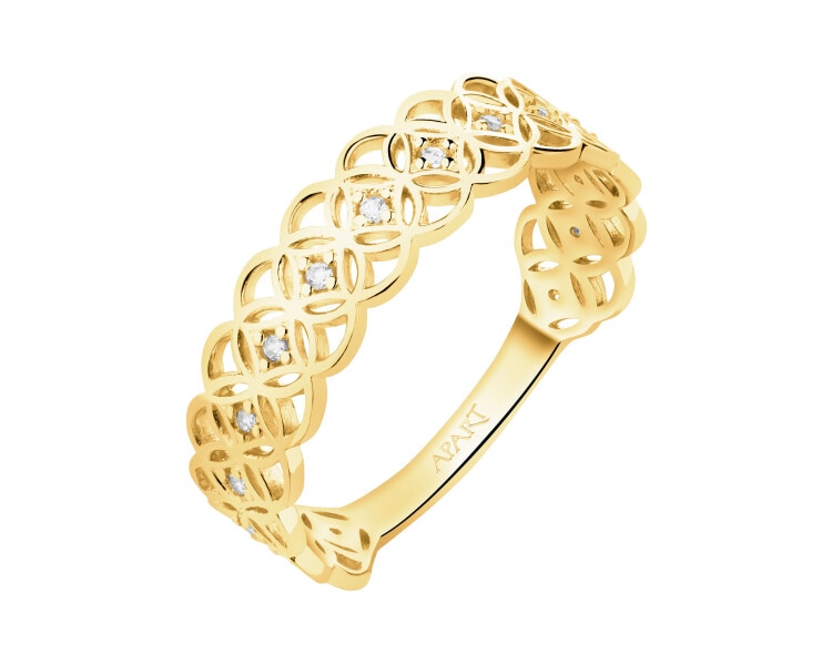 Złoty pierścionek z cyrkoniami