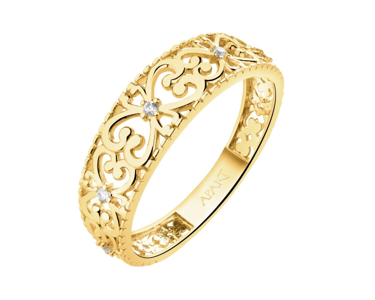 Złoty pierścionek z cyrkoniami