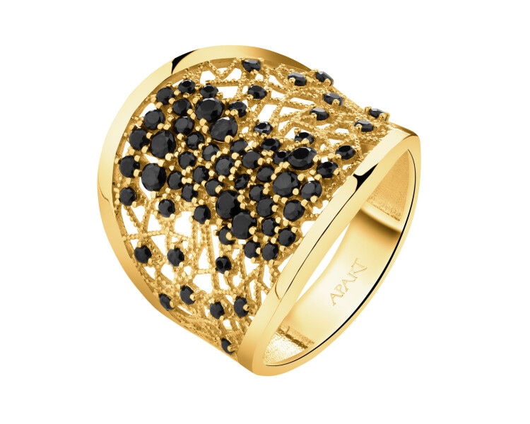 Złoty pierścionek z cyrkoniami