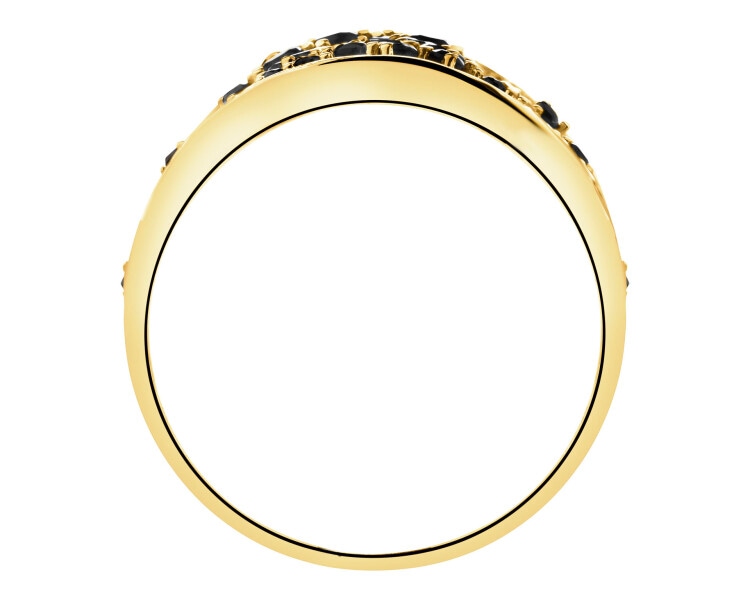 Złoty pierścionek z cyrkoniami