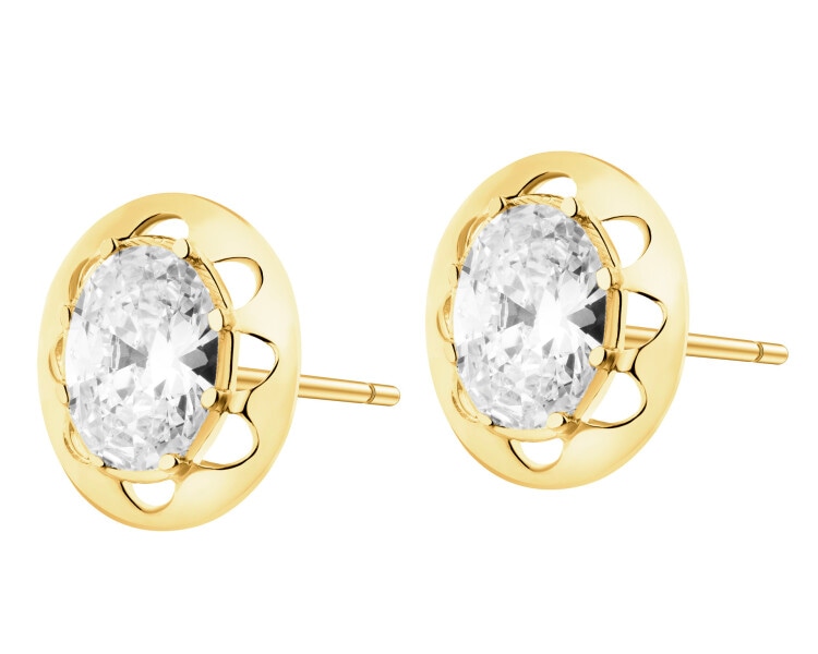 Złote kolczyki z cyrkoniami