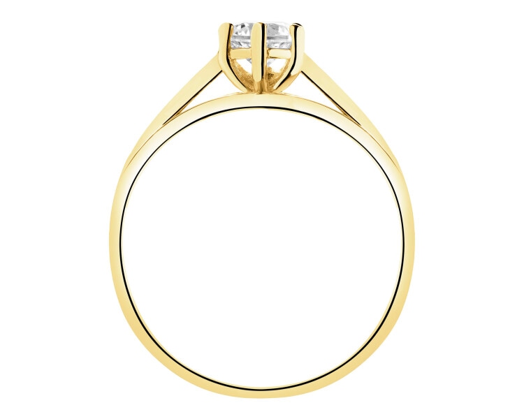 Złoty pierścionek z cyrkonią