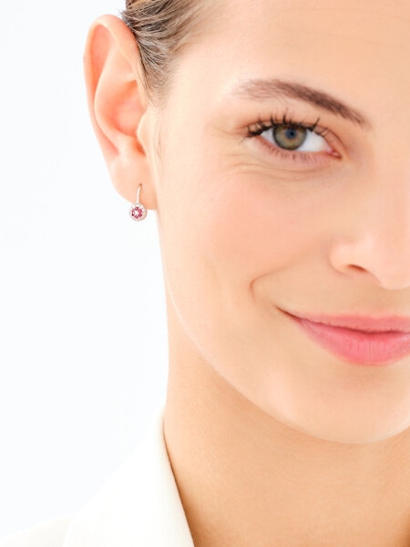 Zlaté náušnice se zirkony - květy