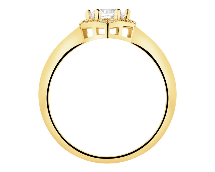 Złoty pierścionek z cyrkoniami