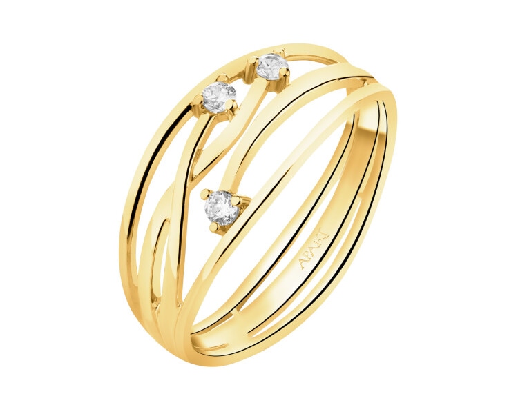 Złoty pierścionek z cyrkoniami