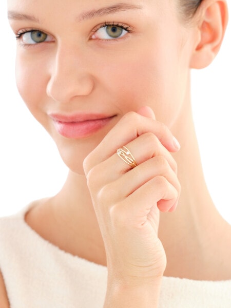 Złoty pierścionek z cyrkoniami