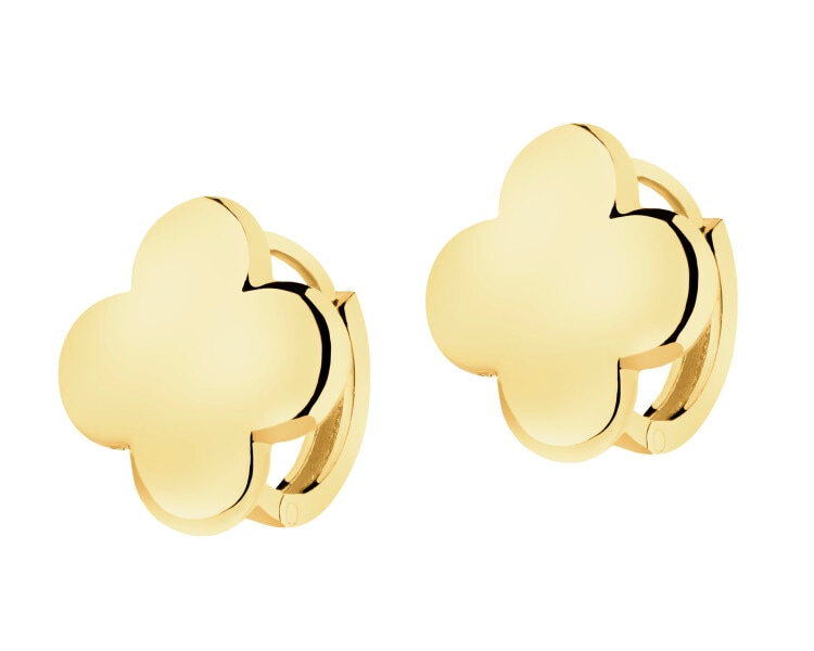 Złote kolczyki i zawieszka - komplet - koniczyny