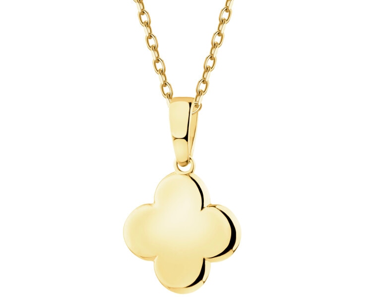 Złote kolczyki i zawieszka - komplet - koniczyny