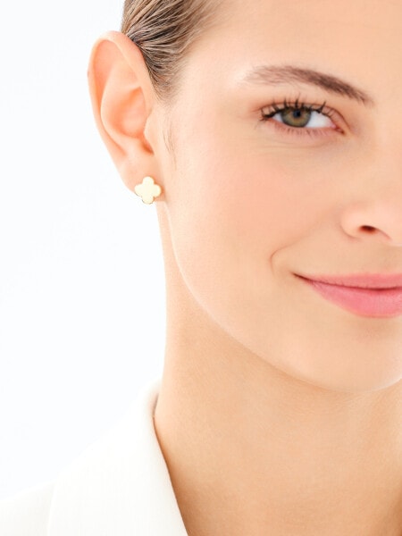 Złote kolczyki i zawieszka - komplet - koniczyny