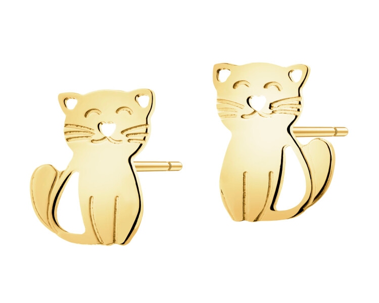 Złote kolczyki - koty