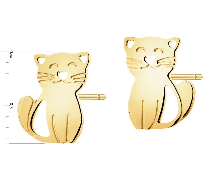 Złote kolczyki - koty
