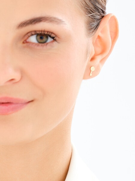 Złote kolczyki - kłódka, kluczyk, love