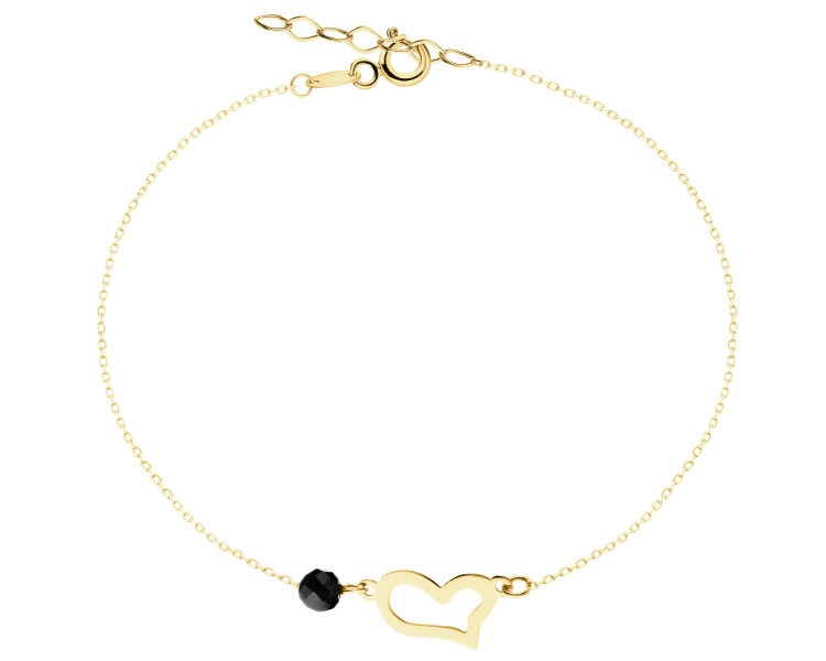 Złota bransoletka z cyrkonią - serce