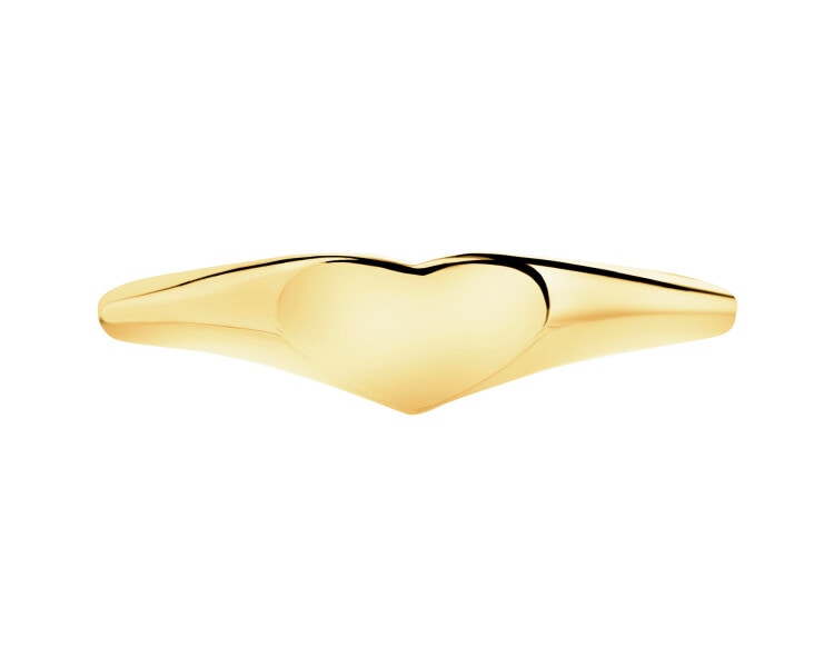 Złoty pierścionek - sygnet - serce