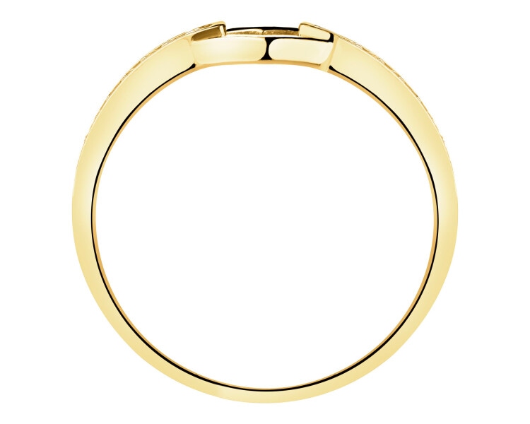 Złoty pierścionek z cyrkoniami - serce