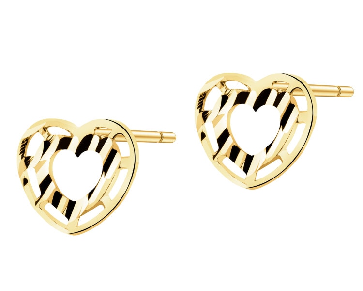 Złote kolczyki - serca