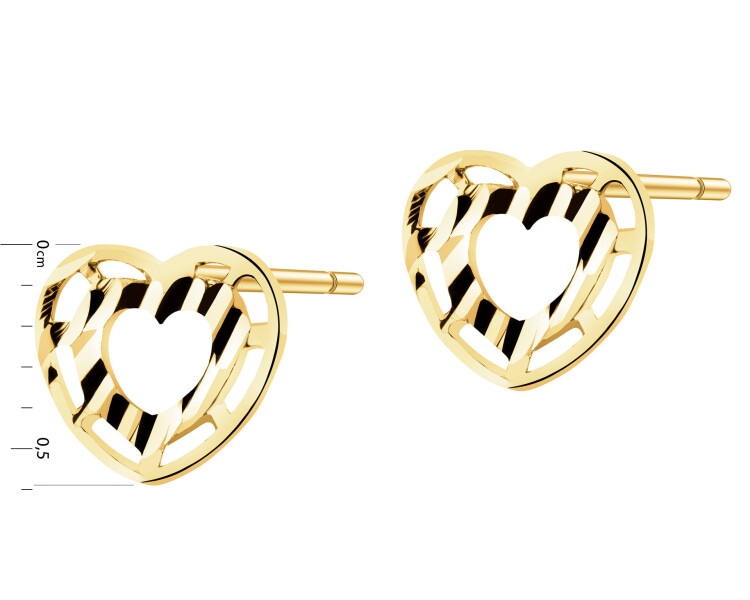 Złote kolczyki - serca