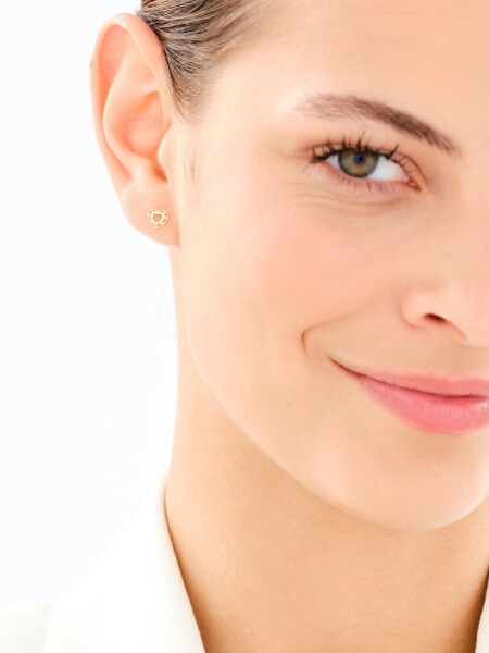 Złote kolczyki - serca