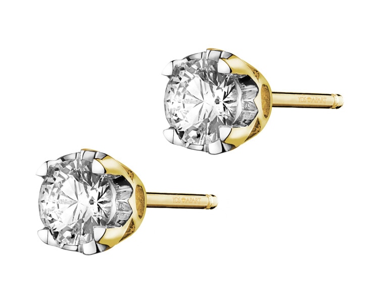 Zlaté náušnice s brilianty - 0,62 ct - ryzost 750