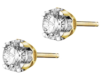 Zlaté náušnice s brilianty - 0,62 ct - ryzost 750