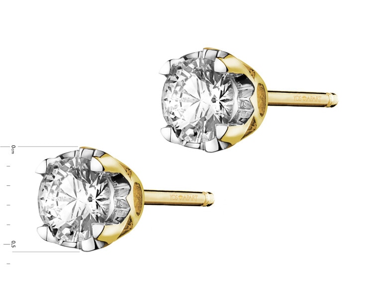 Zlaté náušnice s brilianty - 0,62 ct - ryzost 750