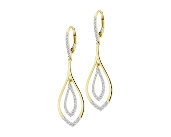 Kolczyki z żółtego złota z brylantami - 0,45 ct - próba 585