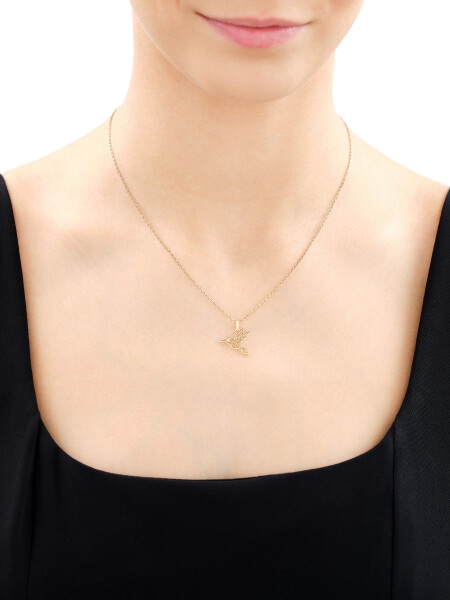 9 K Rhodium-Plated Yellow Gold Pendant with Diamond - 0,005 ct - fineness 9 K