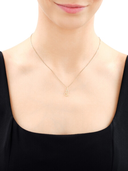 Zawieszka z żółtego złota z diamentem - pingwin - 0,005 ct - próba 375