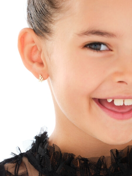 Złote kolczyki z cyrkoniami - choinki