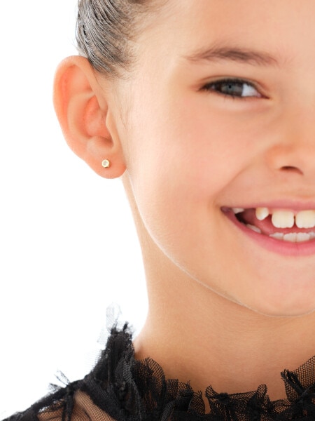 14 K Yellow Gold Earrings with Cubic Zirconia