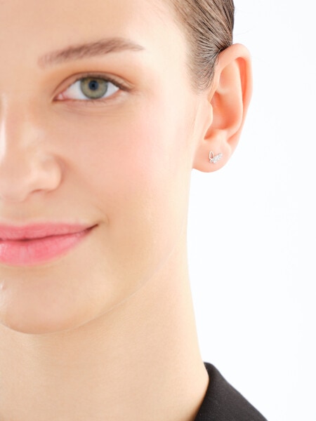 Kolczyki srebrne z cyrkoniami - motyle