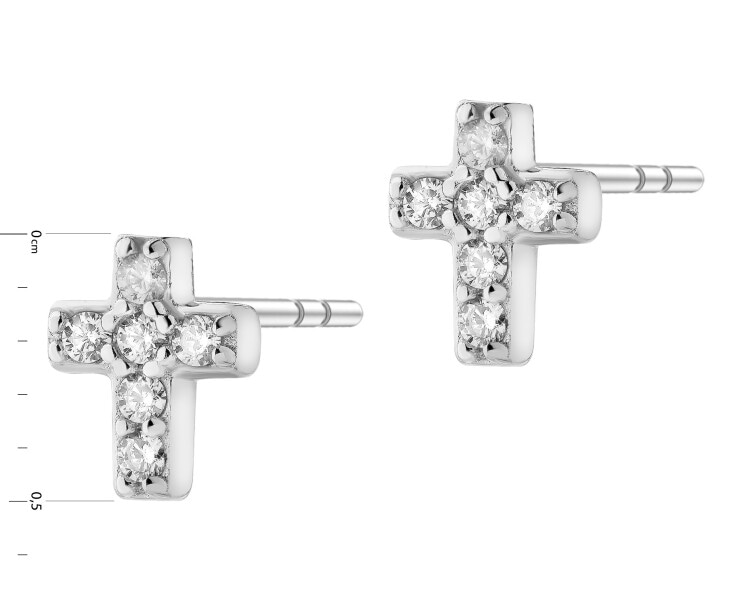 Kolczyki srebrne z cyrkoniami - krzyże