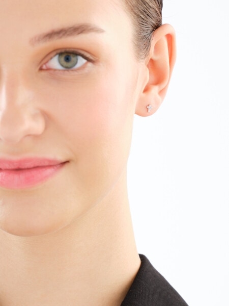 Kolczyki srebrne z cyrkoniami - krzyże