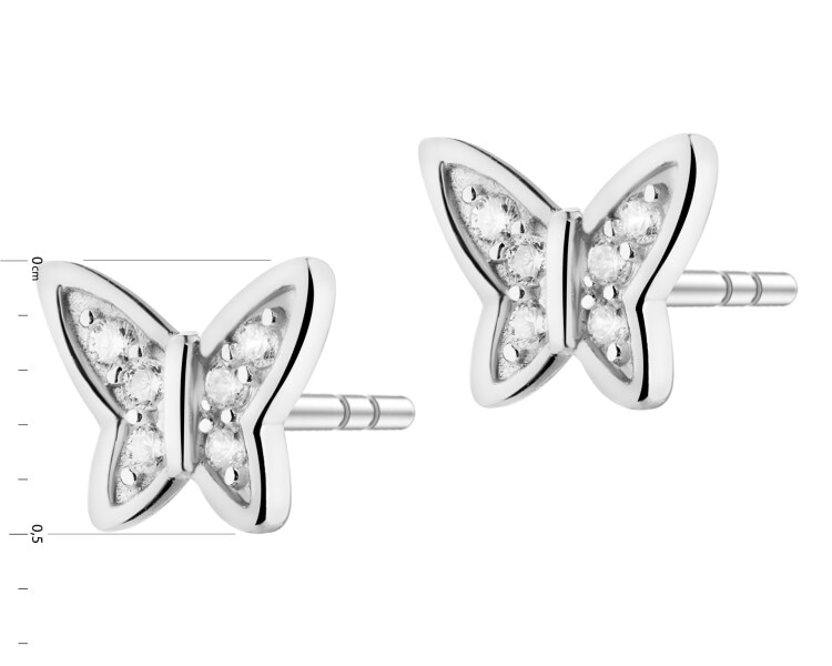 Rhodium Plated Silver Earrings with Cubic Zirconia