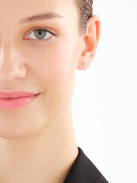 Rhodium Plated Silver Earrings with Cubic Zirconia