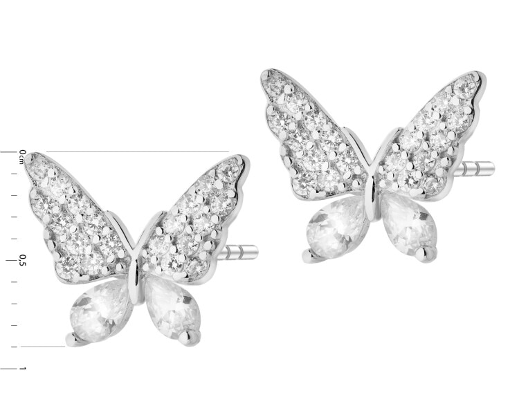 Rhodium Plated Silver Earrings with Cubic Zirconia