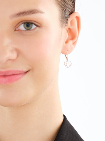 Rhodium Plated Silver Dangling Earring with Cubic Zirconia