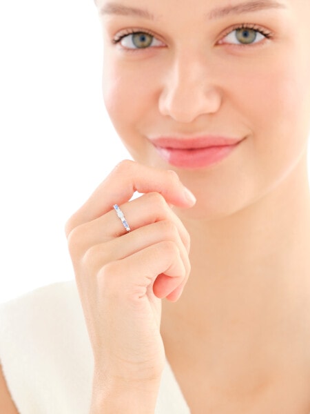 Rhodium Plated Silver Ring