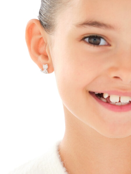 Kolczyki srebrne z cyrkoniami - koty